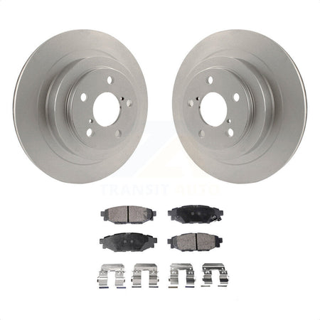 Rear Coated Disc Brake Rotors And Semi-Metallic Pads Kit For Subaru Legacy KGF-101414 by Transit Auto