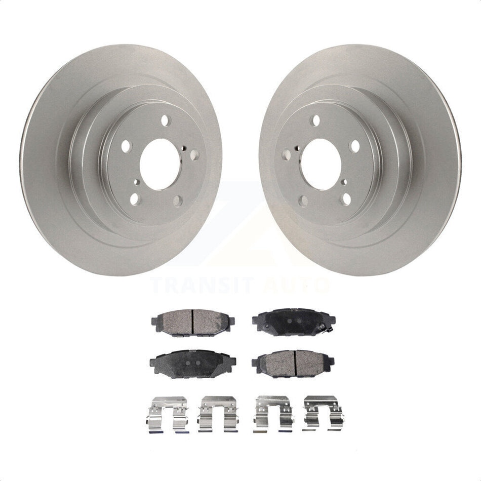 Rear Coated Disc Brake Rotors And Semi-Metallic Pads Kit For Subaru Legacy KGF-101414 by Transit Auto