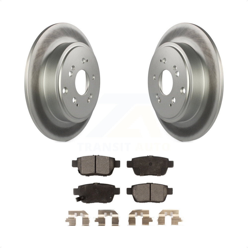 Rear Coated Disc Brake Rotors And Semi-Metallic Pads Kit For 2006-2014 Honda Ridgeline KGF-101416 by Transit Auto