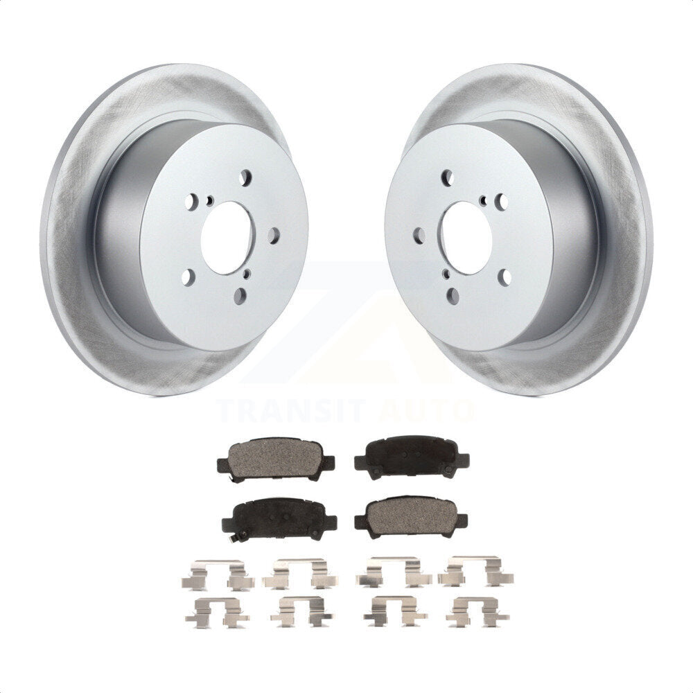 Rear Coated Disc Brake Rotors And Semi-Metallic Pads Kit For 2008-2009 Subaru Legacy 3.0L With 17" Factory Wheels KGF-101418 by Transit Auto