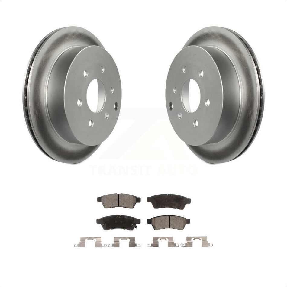 Rear Coated Disc Brake Rotors And Semi-Metallic Pads Kit For Nissan Frontier Xterra Suzuki Equator KGF-101419 by Transit Auto