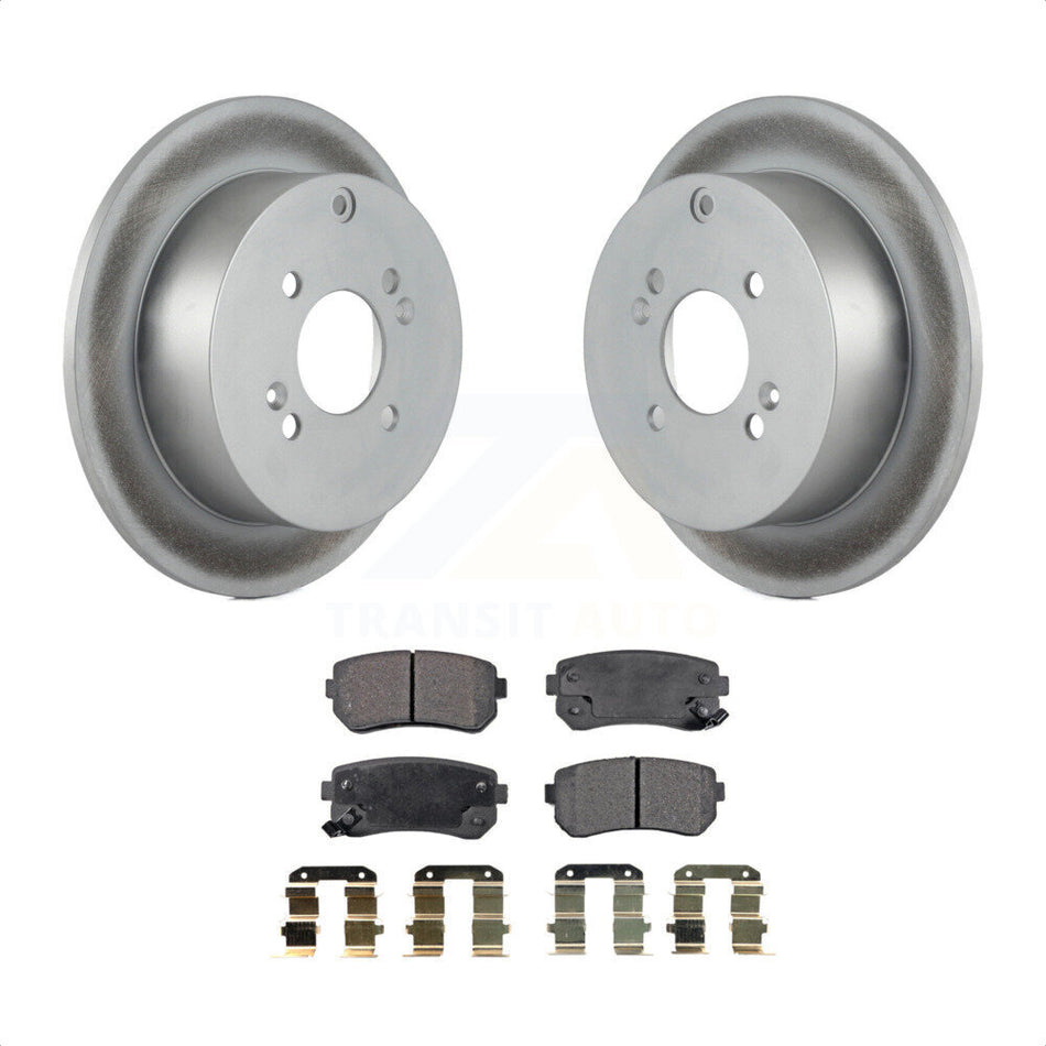 Rear Coated Disc Brake Rotors And Semi-Metallic Pads Kit For 2006-2010 Hyundai Accent Kia Rio Rio5 KGF-101427 by Transit Auto