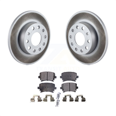 Rear Coated Disc Brake Rotors And Semi-Metallic Pads Kit For Volkswagen Jetta Rabbit Audi A3 Quattro KGF-101431 by Transit Auto