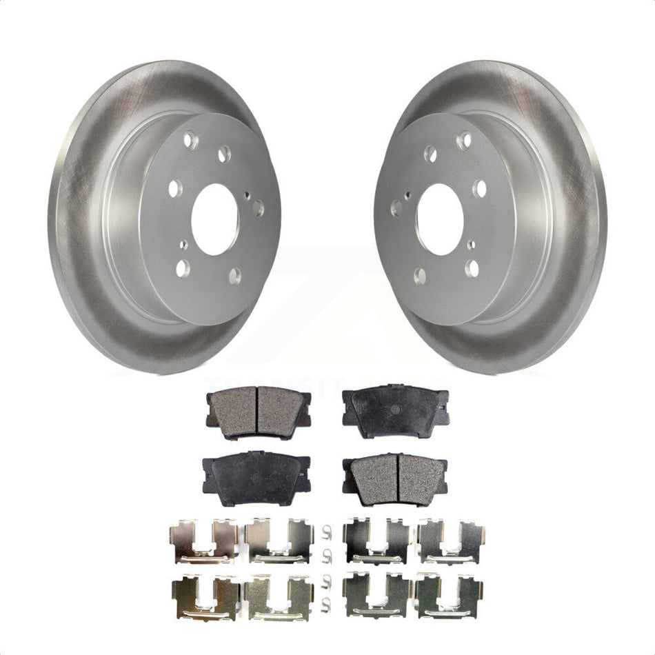 Rear Coated Disc Brake Rotors And Semi-Metallic Pads Kit For Toyota RAV4 Lexus HS250h KGF-101445 by Transit Auto