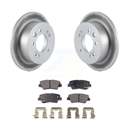 Rear Coated Disc Brake Rotors And Semi-Metallic Pads Kit For 2010 Hyundai Elantra Sedan From 03 23 10 KGF-101453 by Transit Auto