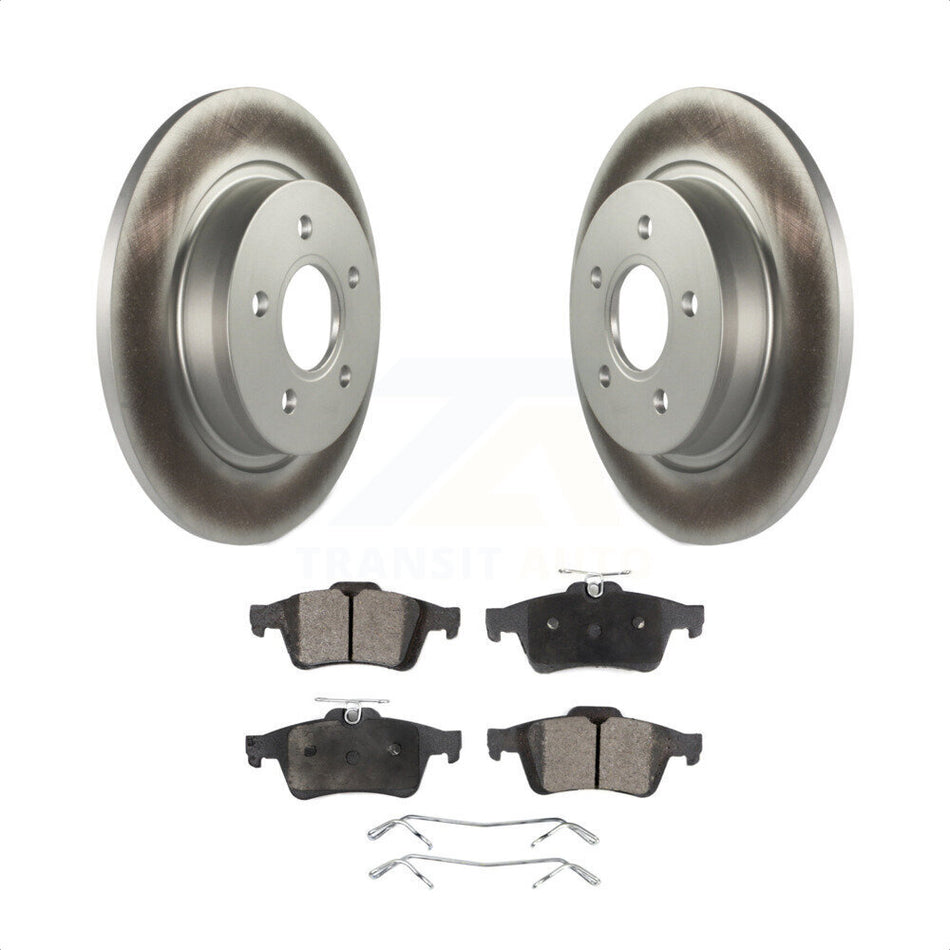 Rear Coated Disc Brake Rotors And Semi-Metallic Pads Kit For Volvo S40 C70 C30 V50 KGF-101458 by Transit Auto