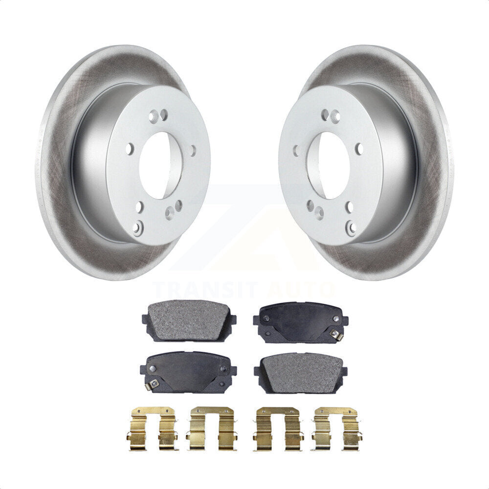 Rear Coated Disc Brake Rotors And Semi-Metallic Pads Kit For 2007-2012 Kia Rondo KGF-101469 by Transit Auto