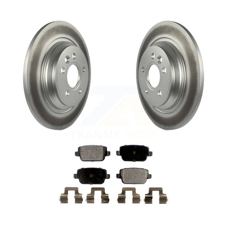 Rear Coated Disc Brake Rotors And Semi-Metallic Pads Kit For 2008-2011 Volvo S80 FWD With Electric Parking KGF-101473 by Transit Auto