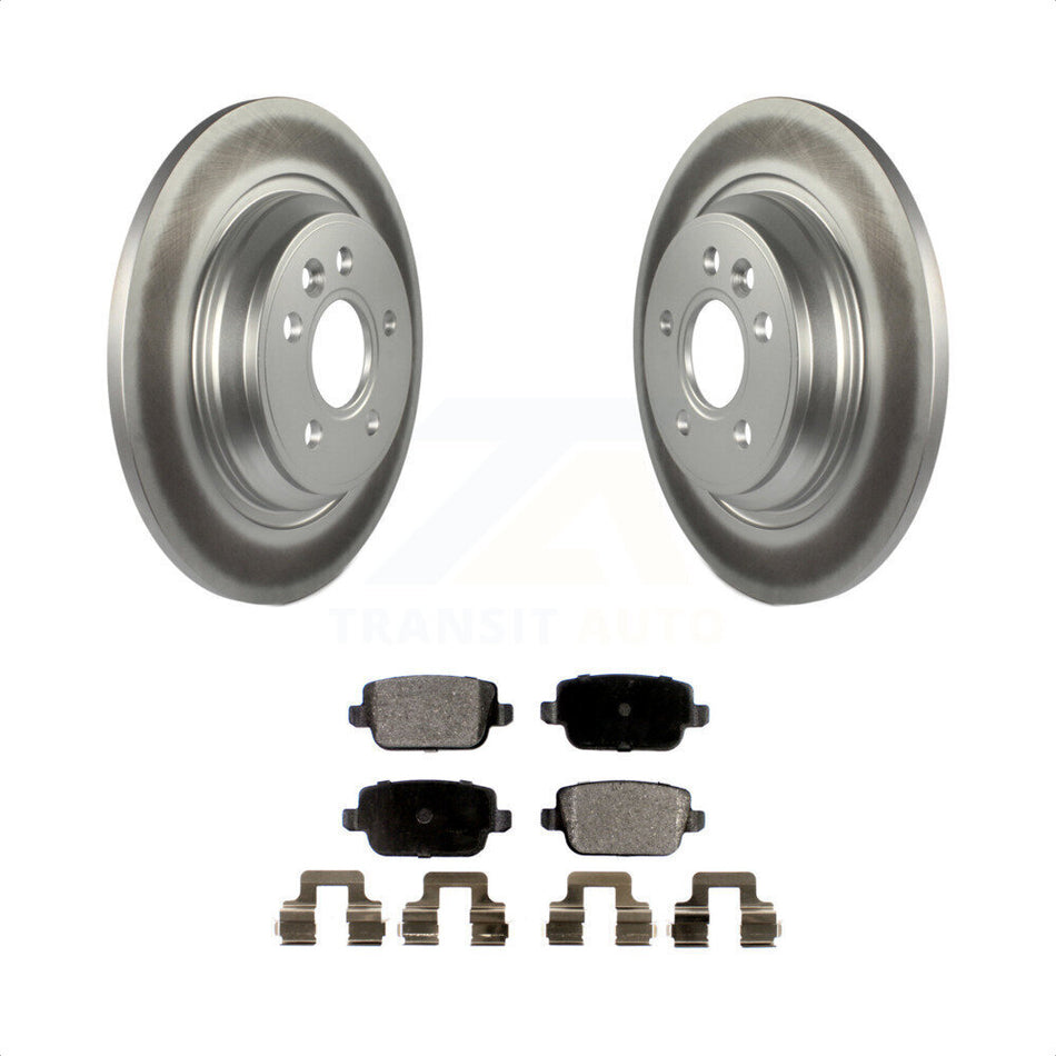 Rear Coated Disc Brake Rotors And Semi-Metallic Pads Kit For 2008-2011 Volvo S80 FWD With Electric Parking KGF-101473 by Transit Auto