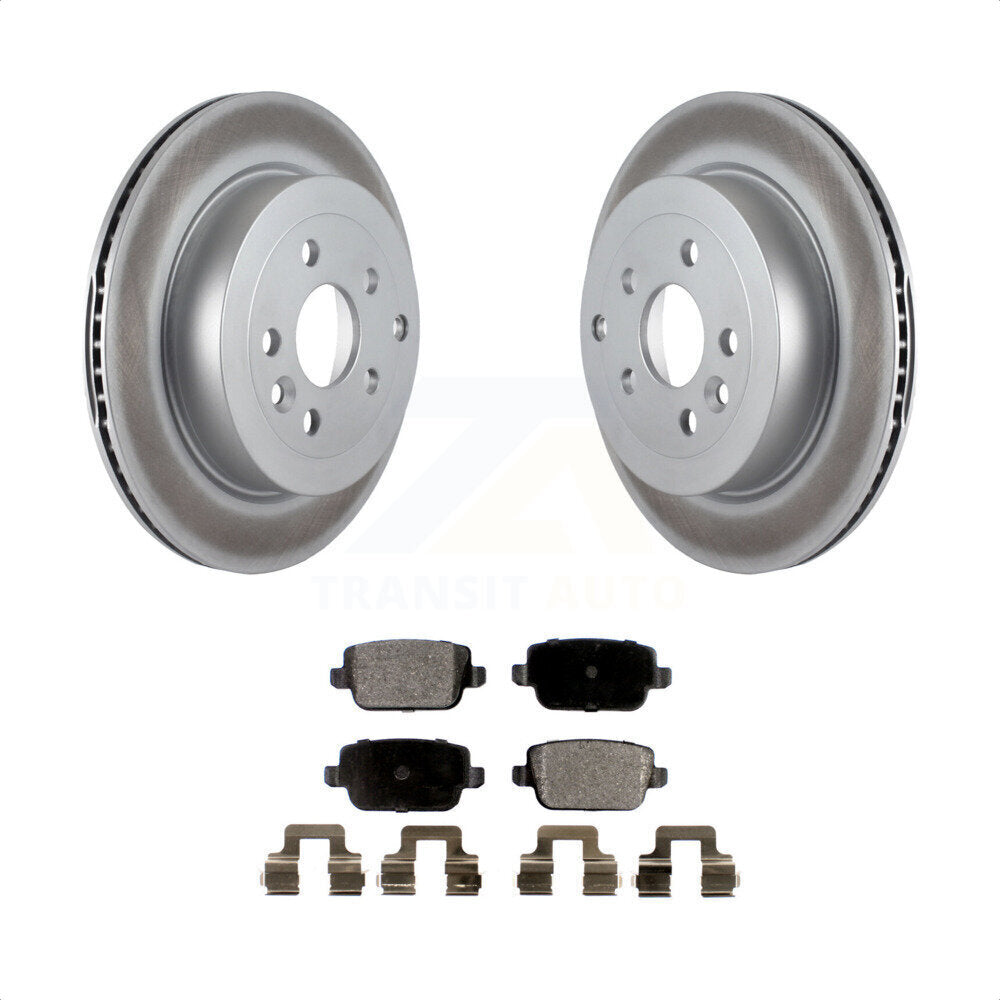 Rear Coated Disc Brake Rotors And Semi-Metallic Pads Kit For 2008-2011 Land Rover LR2 KGF-101481 by Transit Auto