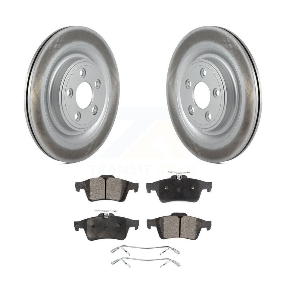 Rear Coated Disc Brake Rotors And Semi-Metallic Pads Kit For Jaguar XF XJ XK S-Type XJ8 Vanden Plas XKR XJR Super V8 KGF-101482 by Transit Auto