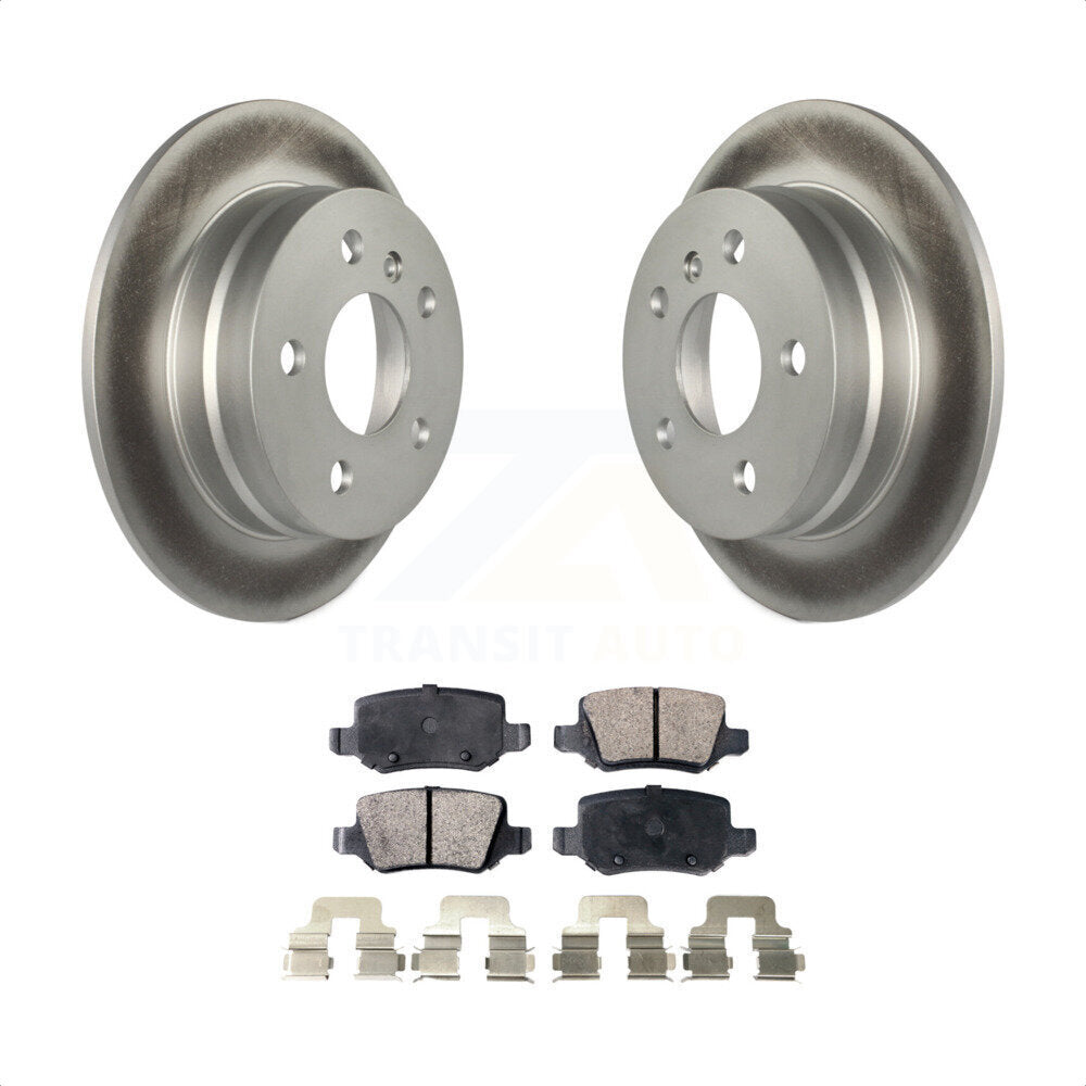 Rear Coated Disc Brake Rotors And Semi-Metallic Pads Kit For 2006-2011 Mercedes-Benz B200 KGF-101484 by Transit Auto