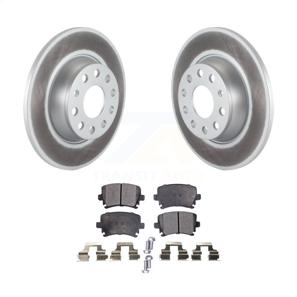 Rear Coated Disc Brake Rotors And Semi-Metallic Pads Kit For Volkswagen Jetta Passat GTI Eos Audi A3 Quattro Golf KGF-101486 by Transit Auto