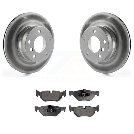 Rear Coated Disc Brake Rotors And Semi-Metallic Pads Kit For 2008-2013 BMW 128i KGF-101487 by Transit Auto