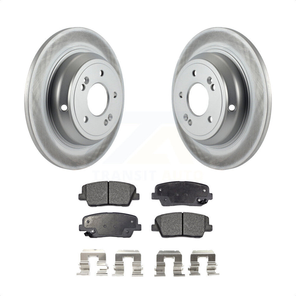 Rear Coated Disc Brake Rotors And Semi-Metallic Pads Kit For Hyundai Genesis KGF-101490 by Transit Auto