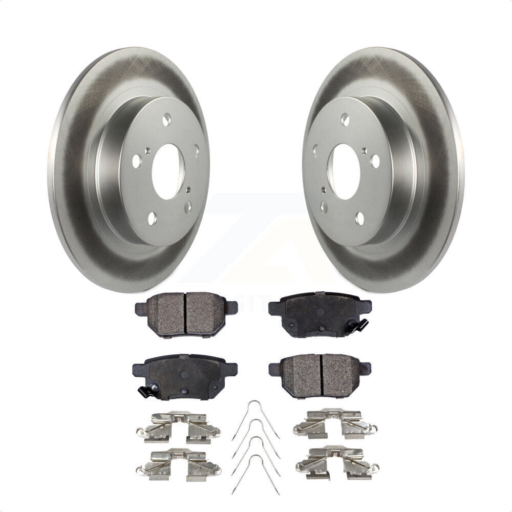 Rear Coated Disc Brake Rotors And Semi-Metallic Pads Kit For 2011-2016 Scion tC KGF-101512 by Transit Auto