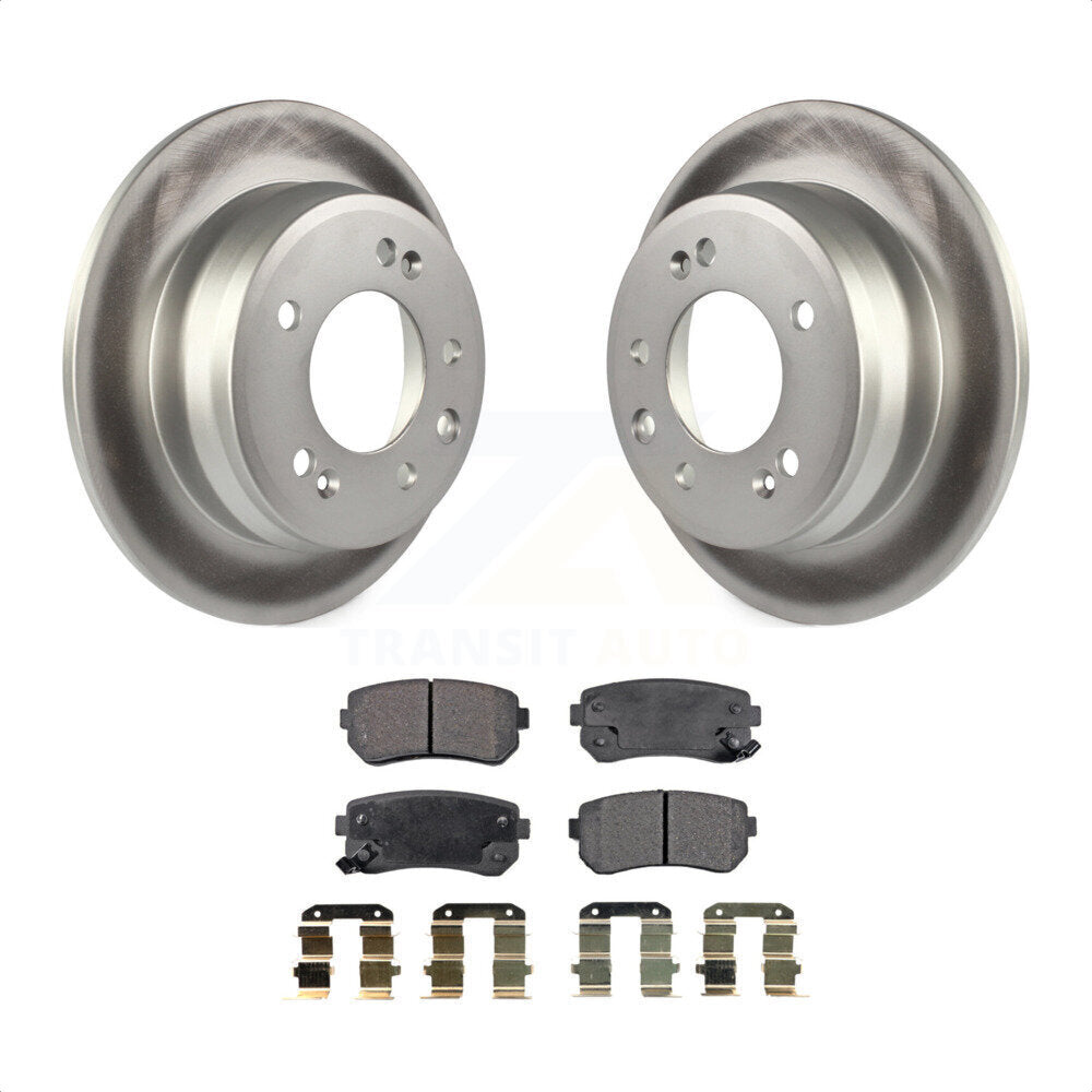 Rear Coated Disc Brake Rotors And Semi-Metallic Pads Kit For Hyundai Elantra Tucson Kia Sportage KGF-101519 by Transit Auto