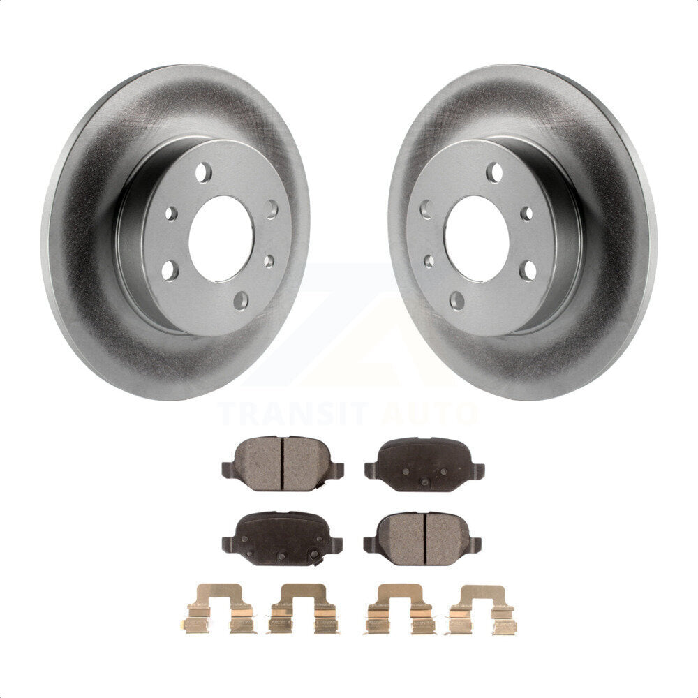 Rear Coated Disc Brake Rotors And Semi-Metallic Pads Kit For Fiat 500 KGF-101525 by Transit Auto