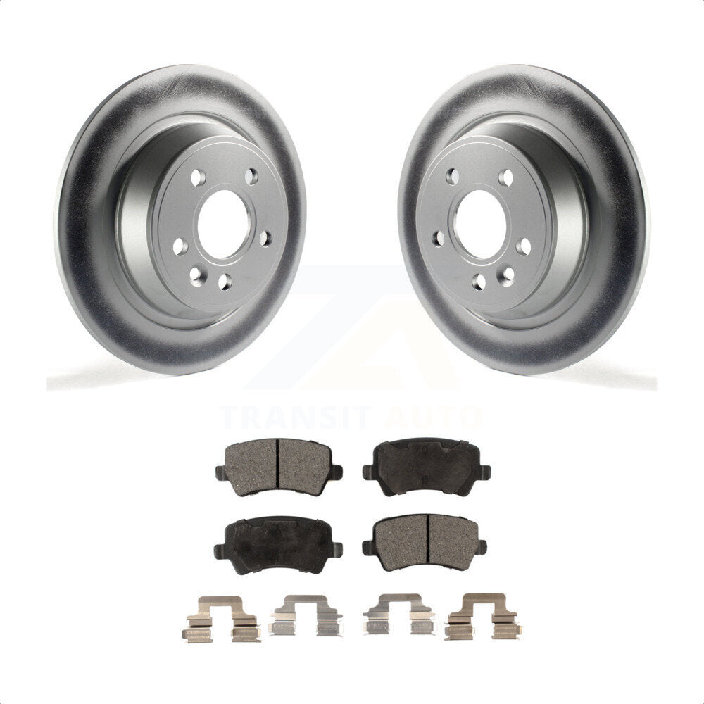 Rear Coated Disc Brake Rotors And Semi-Metallic Pads Kit For 2012-2015 Land Rover Range Evoque KGF-101527 by Transit Auto