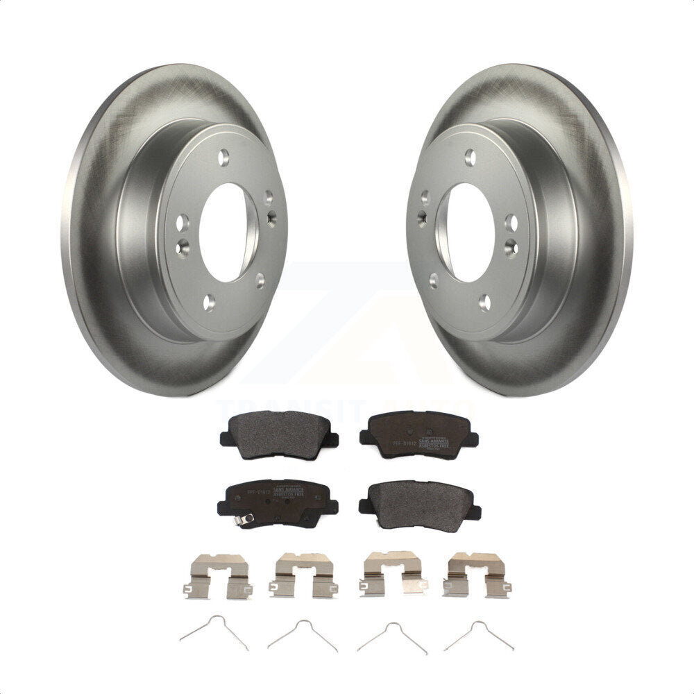 Rear Coated Disc Brake Rotors And Semi-Metallic Pads Kit For Hyundai Elantra Kia Soul Venue KGF-101529 by Transit Auto