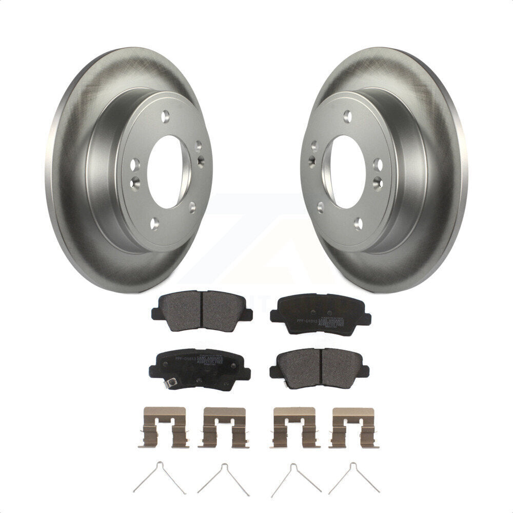 Rear Coated Disc Brake Rotors And Semi-Metallic Pads Kit For Kia Soul Forte Hyundai Veloster Elantra GT Kona Forte5 KGF-101530 by Transit Auto