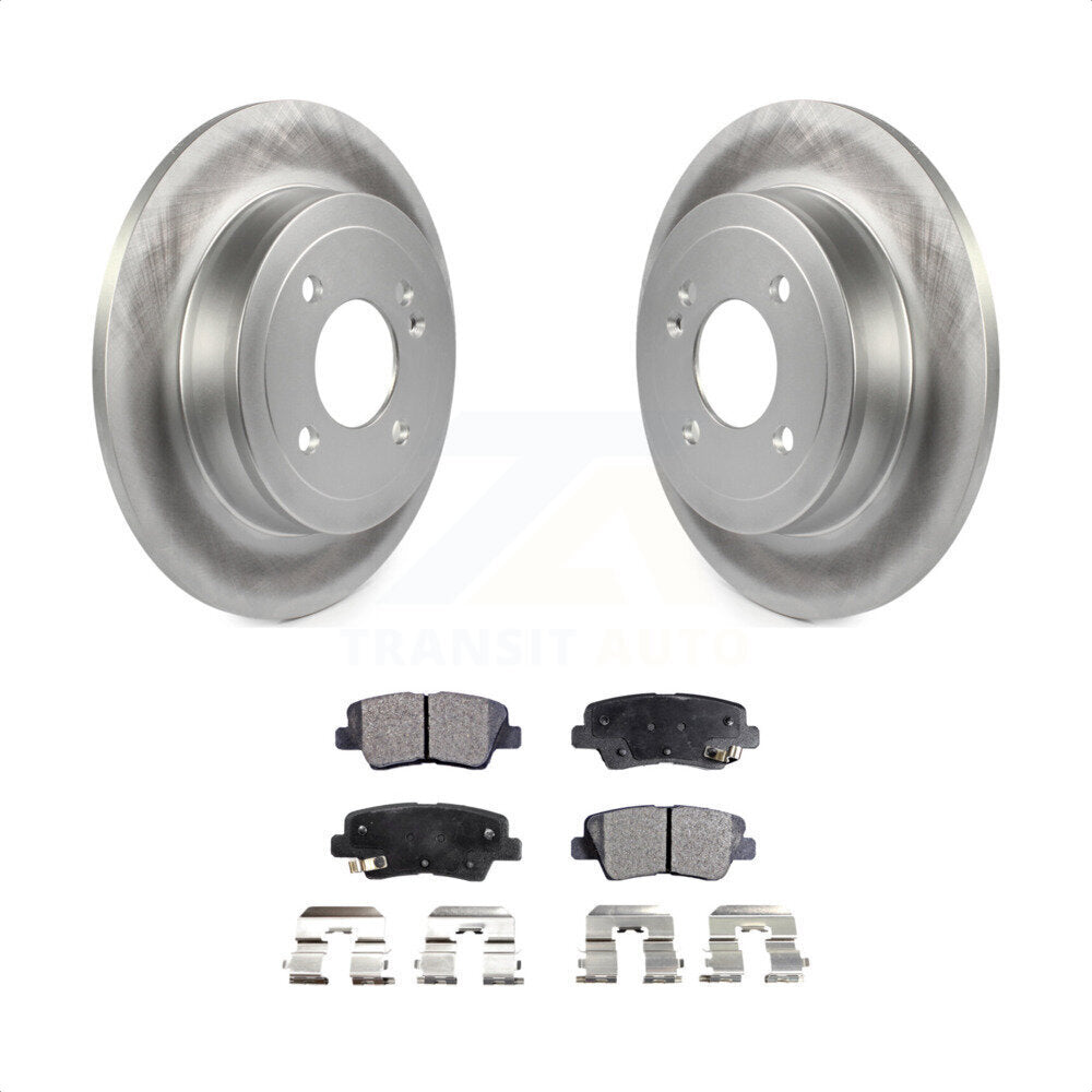 Rear Coated Disc Brake Rotors And Semi-Metallic Pads Kit For Hyundai Accent Kia Rio KGF-101535 by Transit Auto