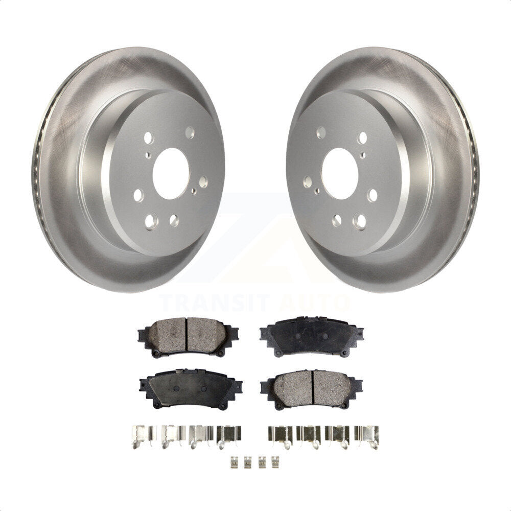 Rear Coated Disc Brake Rotors And Semi-Metallic Pads Kit For Lexus GS350 IS300 IS200t IS350 RC350 RC300 RC200t GS300 GS200t GS450h KGF-101537 by Transit Auto