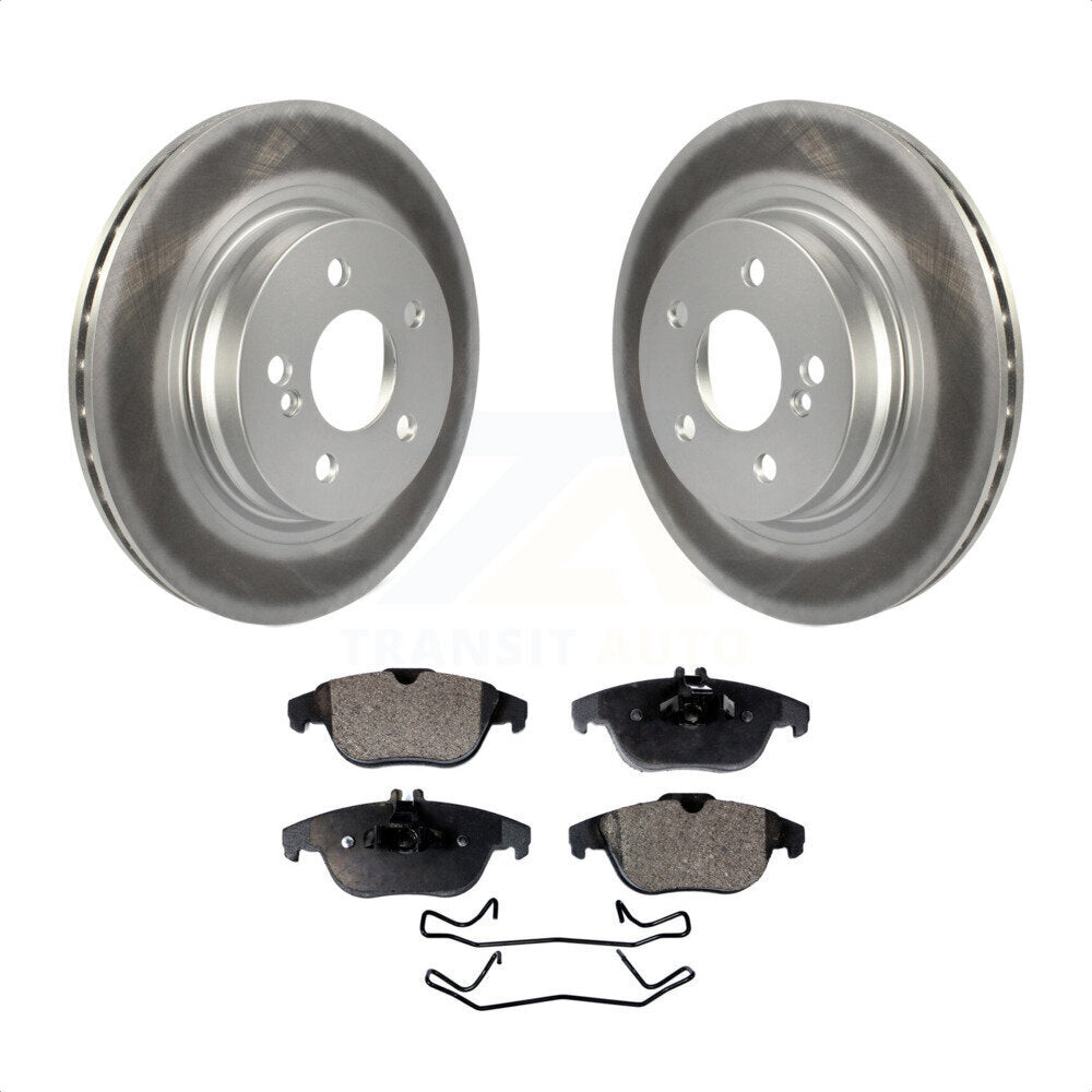 Rear Coated Disc Brake Rotors And Semi-Metallic Pads Kit For Mercedes-Benz E350 C250 C300 C350 E550 KGF-101552 by Transit Auto