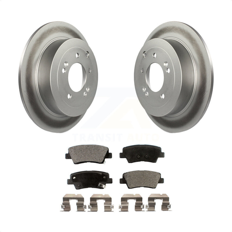 Rear Coated Disc Brake Rotors And Semi-Metallic Pads Kit For Hyundai Tucson Kia Sportage KGF-101569 by Transit Auto