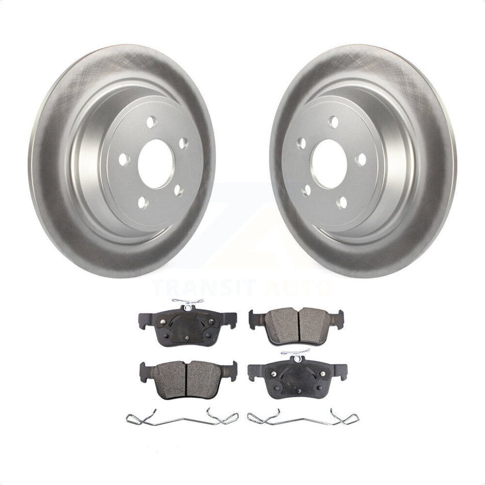 Rear Coated Disc Brake Rotors And Semi-Metallic Pads Kit For Ford Edge Fusion Lincoln MKX MKZ Nautilus Continental Police Responder Hybrid SSV Plug-In KGF-101575 by Transit Auto