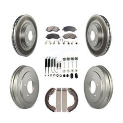 Front Rear Coated Disc Brake Rotors Semi-Metallic Pads And Drum Kit (7Pc) For Jeep Patriot Compass Dodge Caliber Chrysler Sebring Avenger KGF-101605