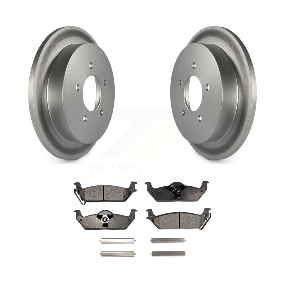 Rear Coated Disc Brake Rotors And Semi-Metallic Pads Kit For 2004 Ford F-150 With 5 Lug Wheels 11th Digit Of Vin Is C KGF-101657 by Transit Auto