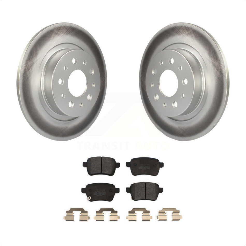 Rear Coated Disc Brake Rotors And Semi-Metallic Pads Kit For 2014-2020 Fiat 500L KGF-101658 by Transit Auto