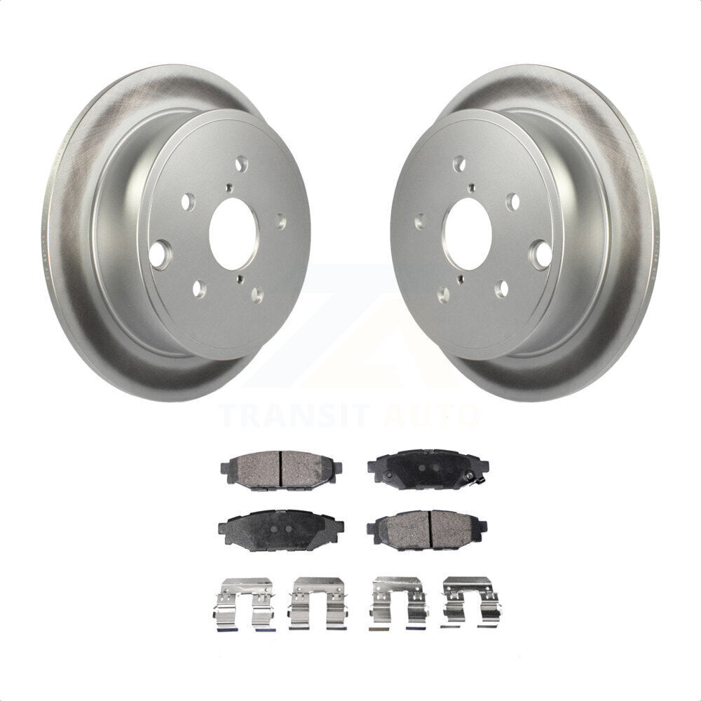 Rear Coated Disc Brake Rotors And Semi-Metallic Pads Kit For Subaru WRX KGF-101660 by Transit Auto