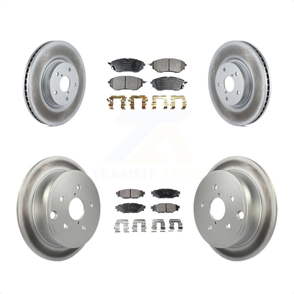 Front Rear Coated Disc Brake Rotors And Semi-Metallic Pads Kit For Subaru WRX KGF-101669 by Transit Auto