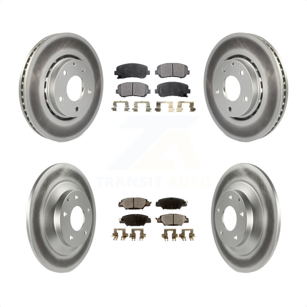 Front Rear Coated Disc Brake Rotors And Semi-Metallic Pads Kit For Mazda CX-5 KGF-101676 by Transit Auto