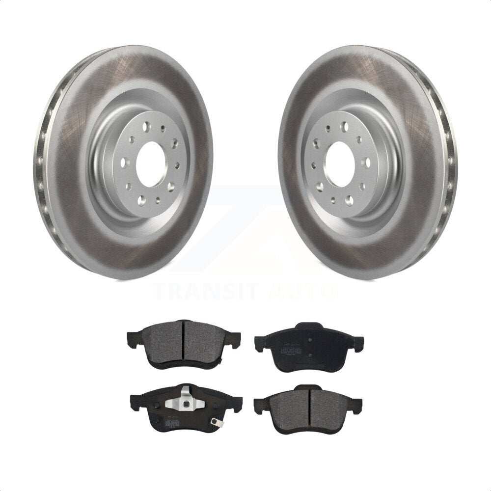 Front Coated Disc Brake Rotors And Semi-Metallic Pads Kit For 2014-2020 Fiat 500L KGF-101679 by Transit Auto