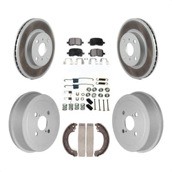 Front Rear Coated Disc Brake Rotors Semi-Metallic Pads And Drum Kit (7Pc) For 2002 Toyota Corolla From 04 02 KGF-101701