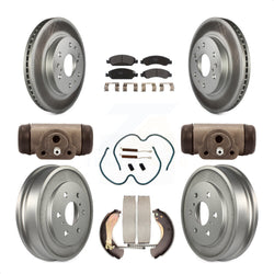 Front Rear Coated Disc Brake Rotors Semi-Metallic Pads And Drum Kit (9Pc) For Chevrolet Silverado 1500 GMC Sierra Classic KGF-101741