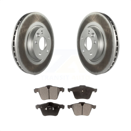 Front Coated Disc Brake Rotors And Semi-Metallic Pads Kit For 2008 Volvo V70 With 300mm Diameter Rotor KGF-101764 by Transit Auto