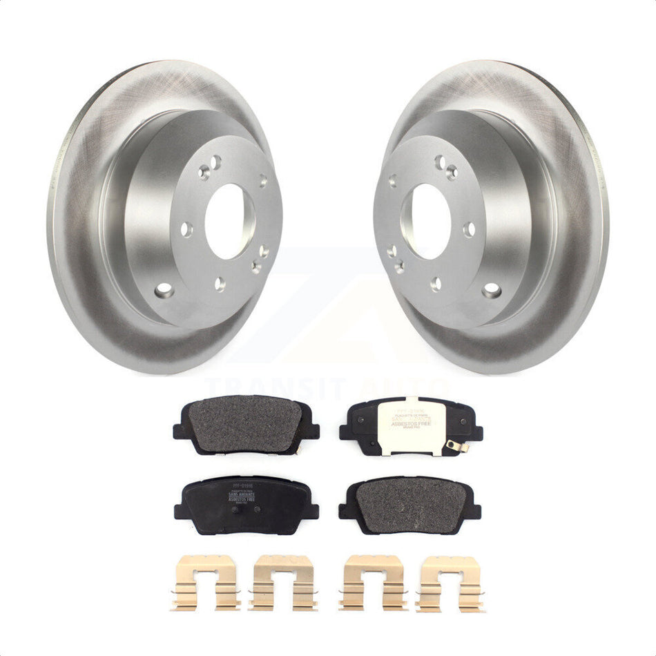 Rear Coated Disc Brake Rotors And Semi-Metallic Pads Kit For Kia Sorento Hyundai Santa Fe Sport XL KGF-101773 by Transit Auto