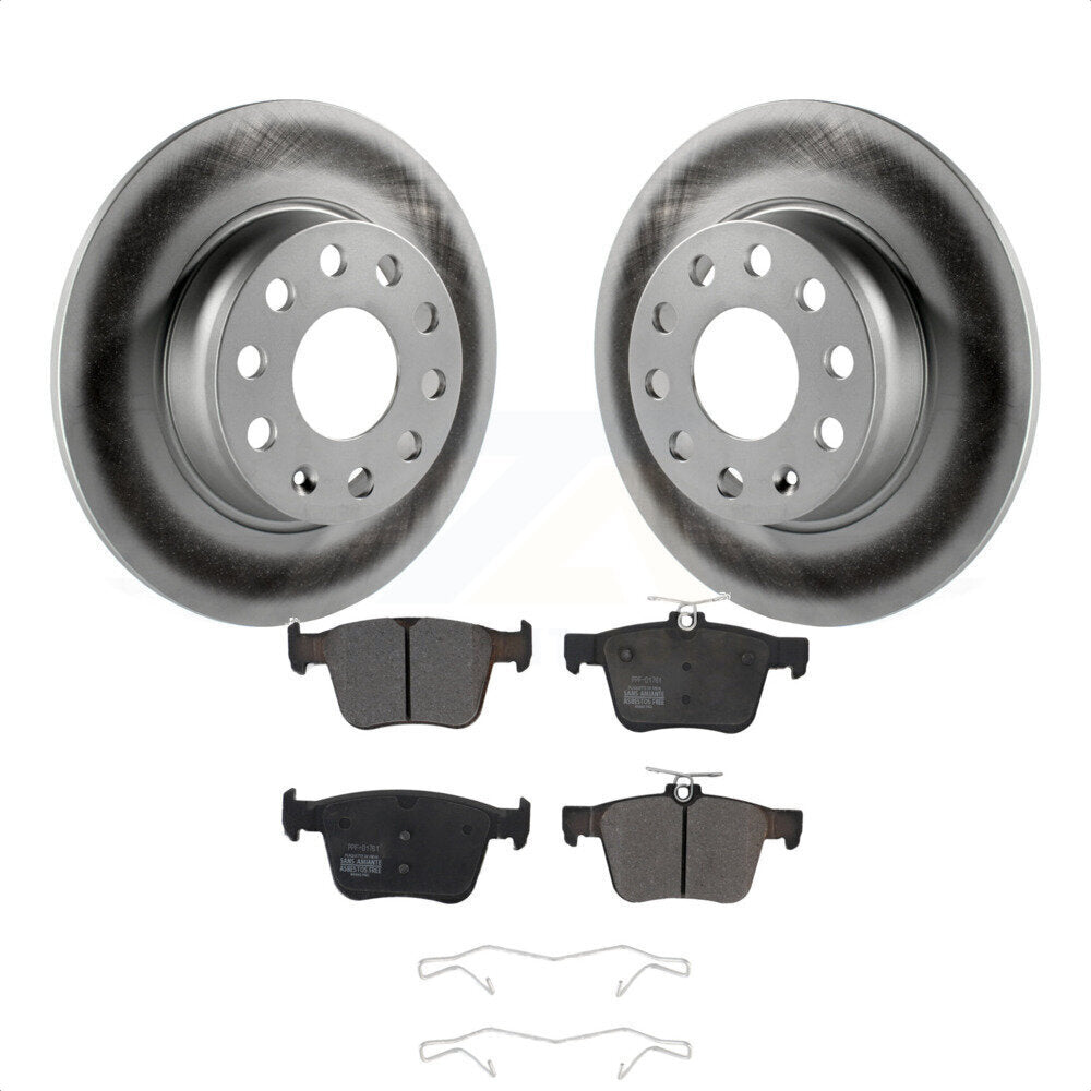 Rear Coated Disc Brake Rotors And Semi-Metallic Pads Kit For Audi A3 Quattro Volkswagen e-Golf Sportback e-tron KGF-101774 by Transit Auto