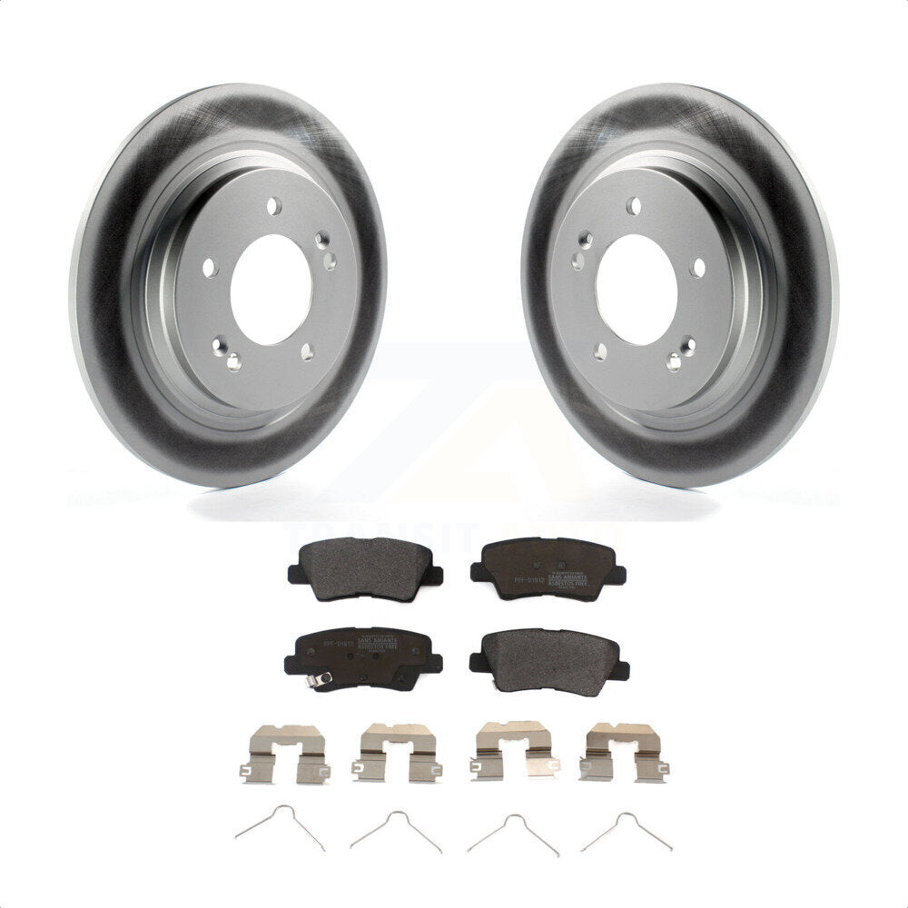 Rear Coated Disc Brake Rotors And Semi-Metallic Pads Kit For Kia Niro Hyundai Ioniq Soul EV KGF-101778 by Transit Auto