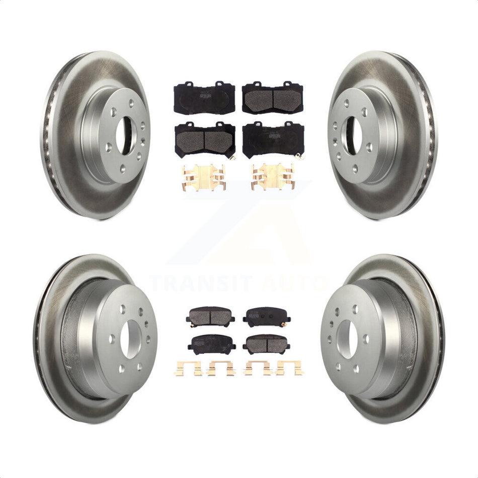 Front Rear Coated Disc Brake Rotors And Semi-Metallic Pads Kit For 2015-2020 Chevrolet Colorado GMC Canyon KGF-101786 by Transit Auto