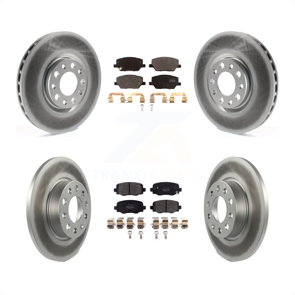 Front Rear Coated Disc Brake Rotors And Semi-Metallic Pads Kit For Jeep Renegade Fiat 500X KGF-101790 by Transit Auto