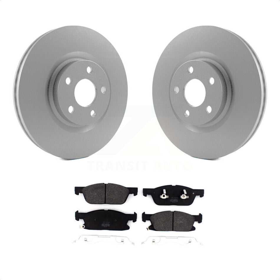 Front Coated Disc Brake Rotors And Semi-Metallic Pads Kit For 2018 Lincoln Continental With 316mm Diameter Rotor KGF-101843 by Transit Auto