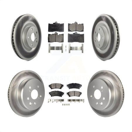 Front Rear Coated Disc Brake Rotors And Semi-Metallic Pads Kit (6Pc) For Lexus GS350 IS300 IS350 RC350 IS200t RC300 RC200t GS300 GS200t GS450h KGF-101861 by Transit Auto