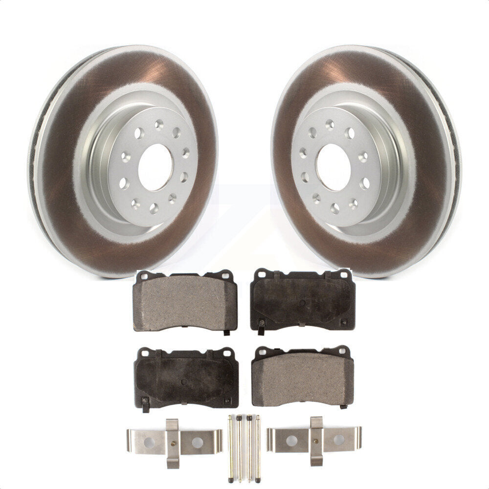 Front Coated Disc Brake Rotors And Semi-Metallic Pads Kit For Cadillac CTS CT6 Chevrolet Camaro KGF-101877 by Transit Auto