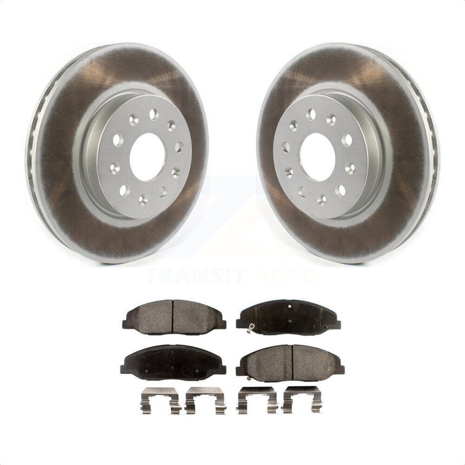 Front Coated Disc Brake Rotors And Semi-Metallic Pads Kit For Cadillac CTS Without Heavy Duty Brakes KGF-101882 by Transit Auto