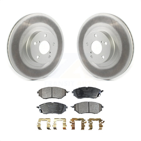 Front Coated Disc Brake Rotors And Semi-Metallic Pads Kit For 2009 Subaru Legacy 3.0 R with 3.0L With 292mm Diameter Rotor KGF-101898 by Transit Auto